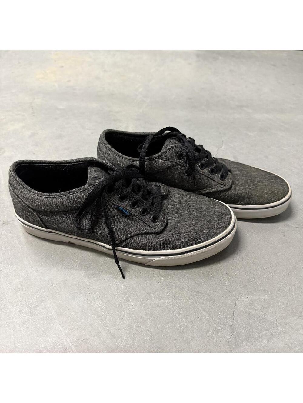Vans Authentic Gray Chambray Canvas Sneakers Men's Size 10 Low Top Skate Shoes